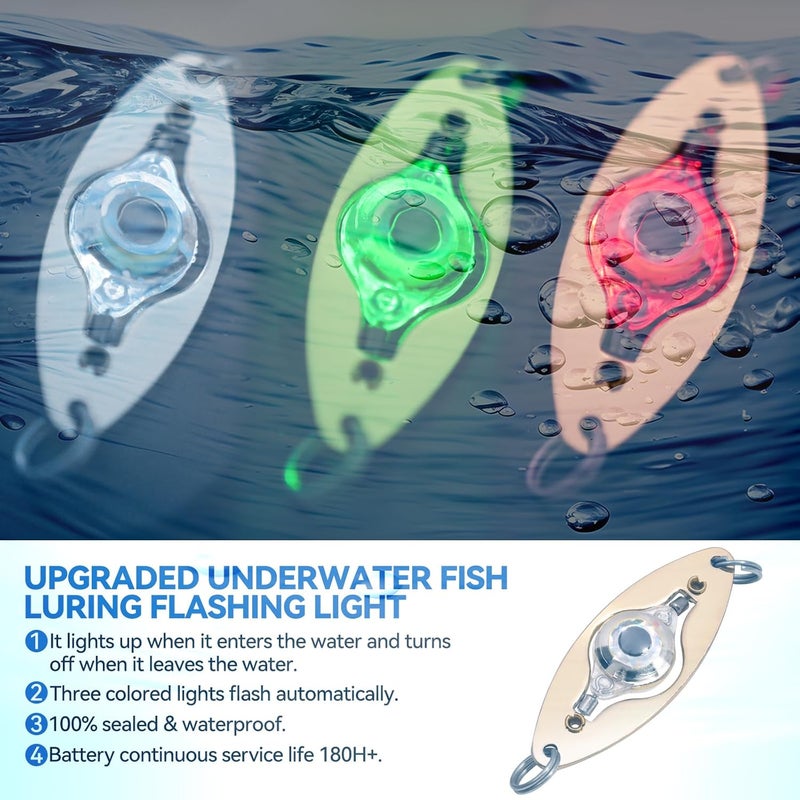 DunkTeam LED Underwater Fishing Lures，LED Lighted Bait Flasher，Deep Drop Fishing Lures，Fish Eye Attractive Light Bait Lure Lamp 5PCS - Image 5